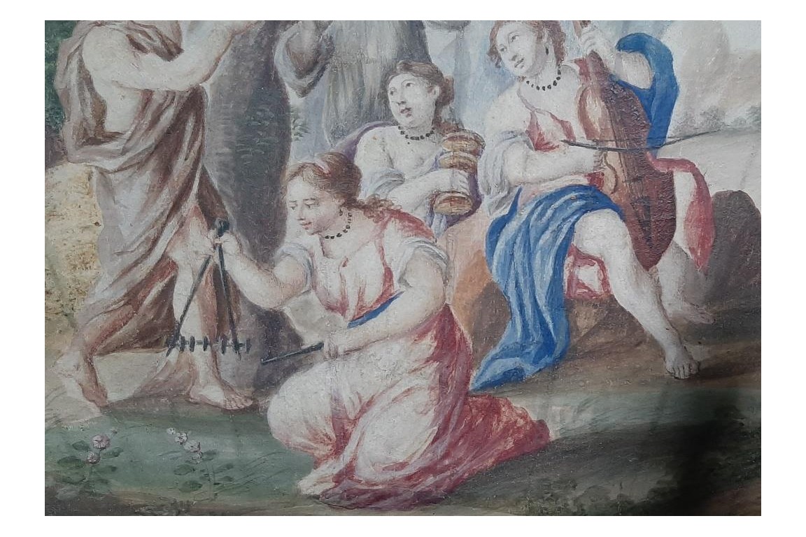 Orpheus and Eurydice, fan leaf 17th or 18th century