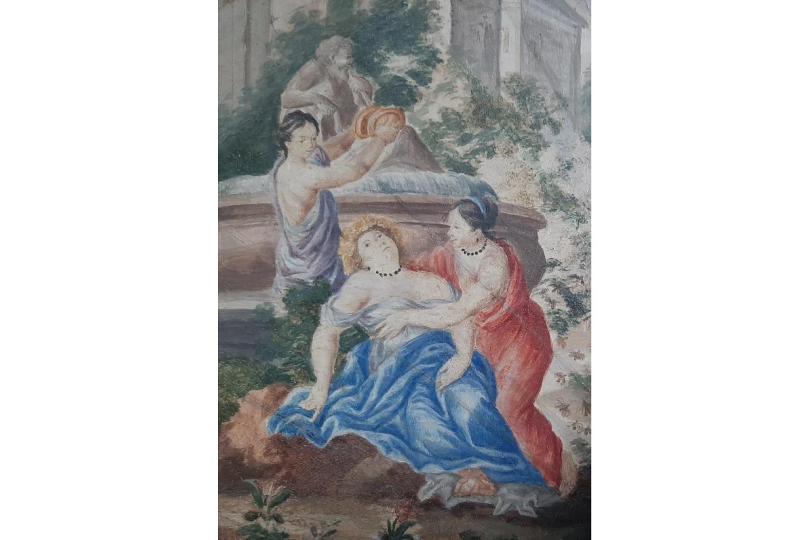 Orpheus and Eurydice, fan leaf 17th or 18th century