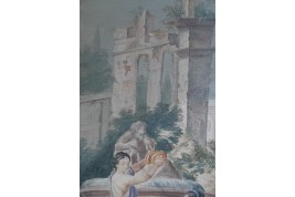 Orpheus and Eurydice, fan leaf 17th or 18th century