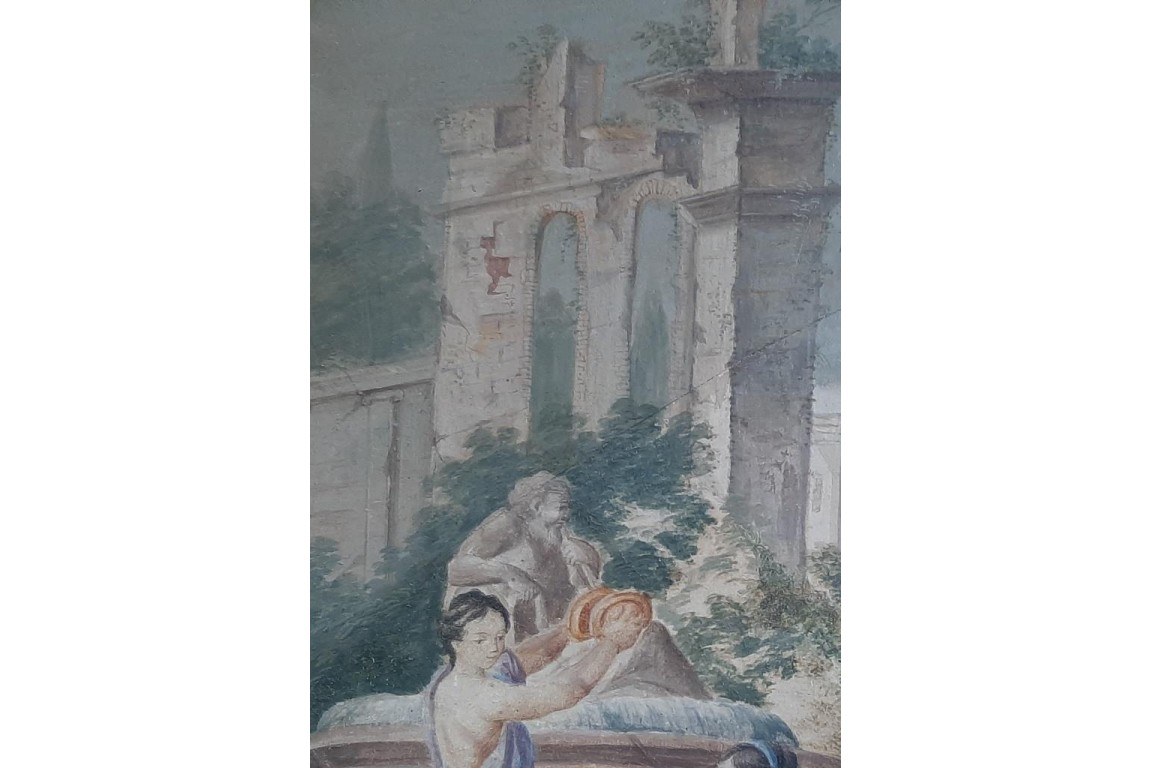 Orpheus and Eurydice, fan leaf 17th or 18th century