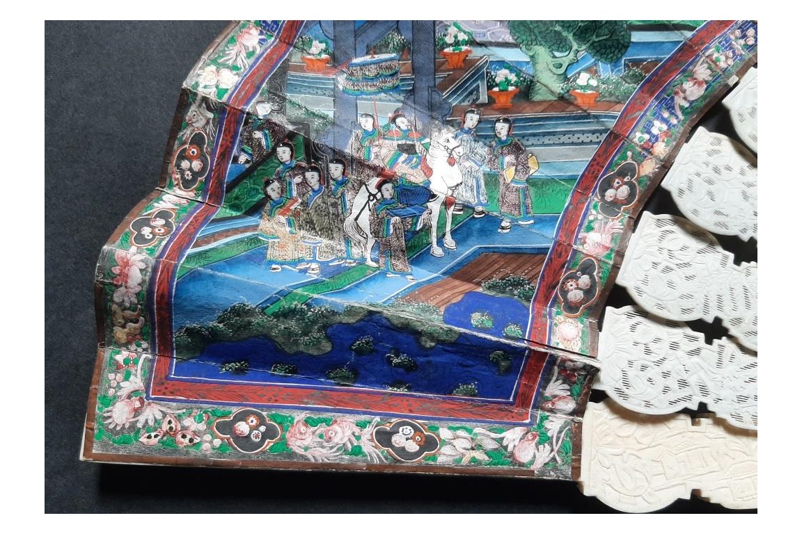 Feast of Taoist deities, fan, ca. 1840-50