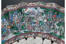 Feast of Taoist deities, fan, ca. 1840-50