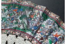 Feast of Taoist deities, fan, ca. 1840-50