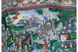 Feast of Taoist deities, fan, ca. 1840-50
