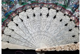 Feast of Taoist deities, fan, ca. 1840-50