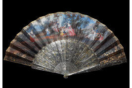 L'amour naissant, éventail d'époque Louis XV