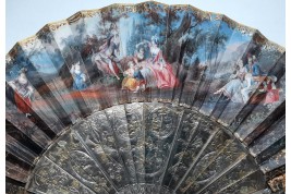 L'amour naissant, éventail d'époque Louis XV