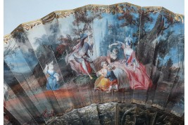 L'amour naissant, éventail d'époque Louis XV
