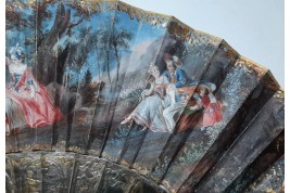 L'amour naissant, éventail d'époque Louis XV