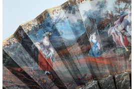L'amour naissant, éventail d'époque Louis XV