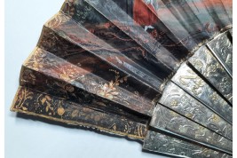 L'amour naissant, éventail d'époque Louis XV