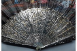 L'amour naissant, éventail d'époque Louis XV