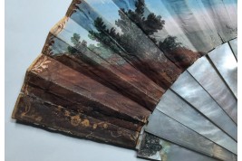 L'amour naissant, éventail d'époque Louis XV