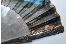 L'amour naissant, éventail d'époque Louis XV