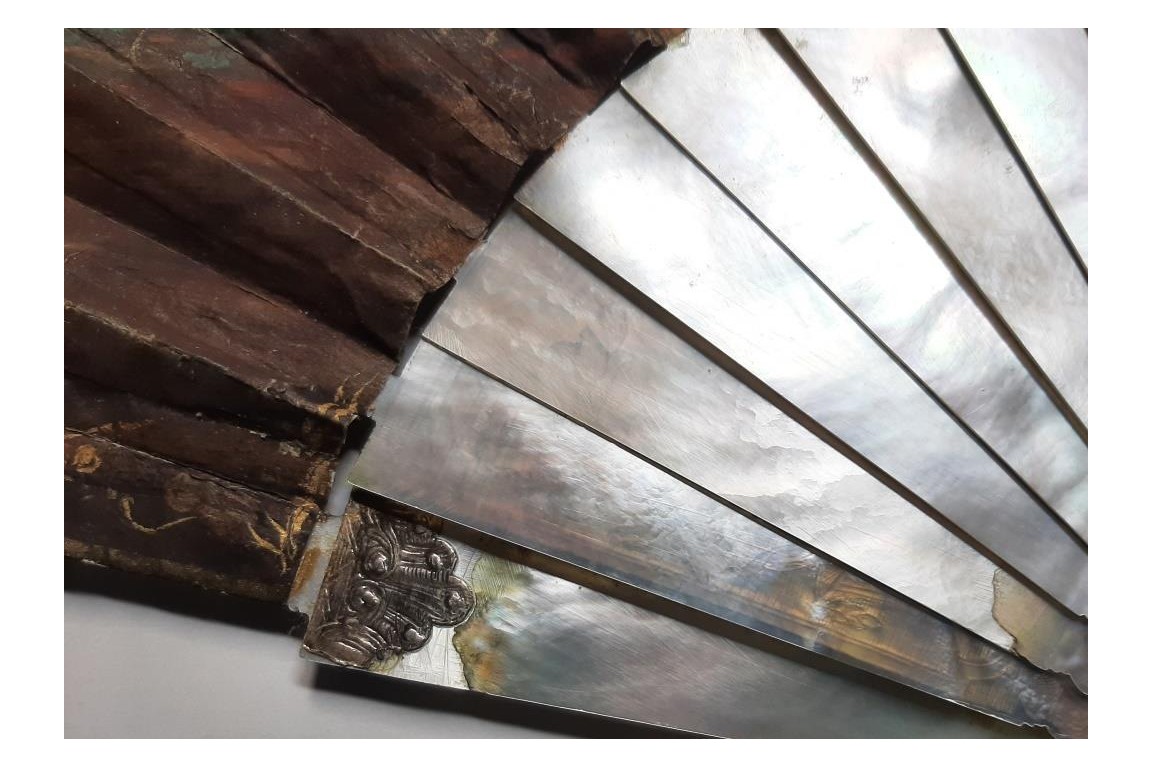 L'amour naissant, éventail d'époque Louis XV