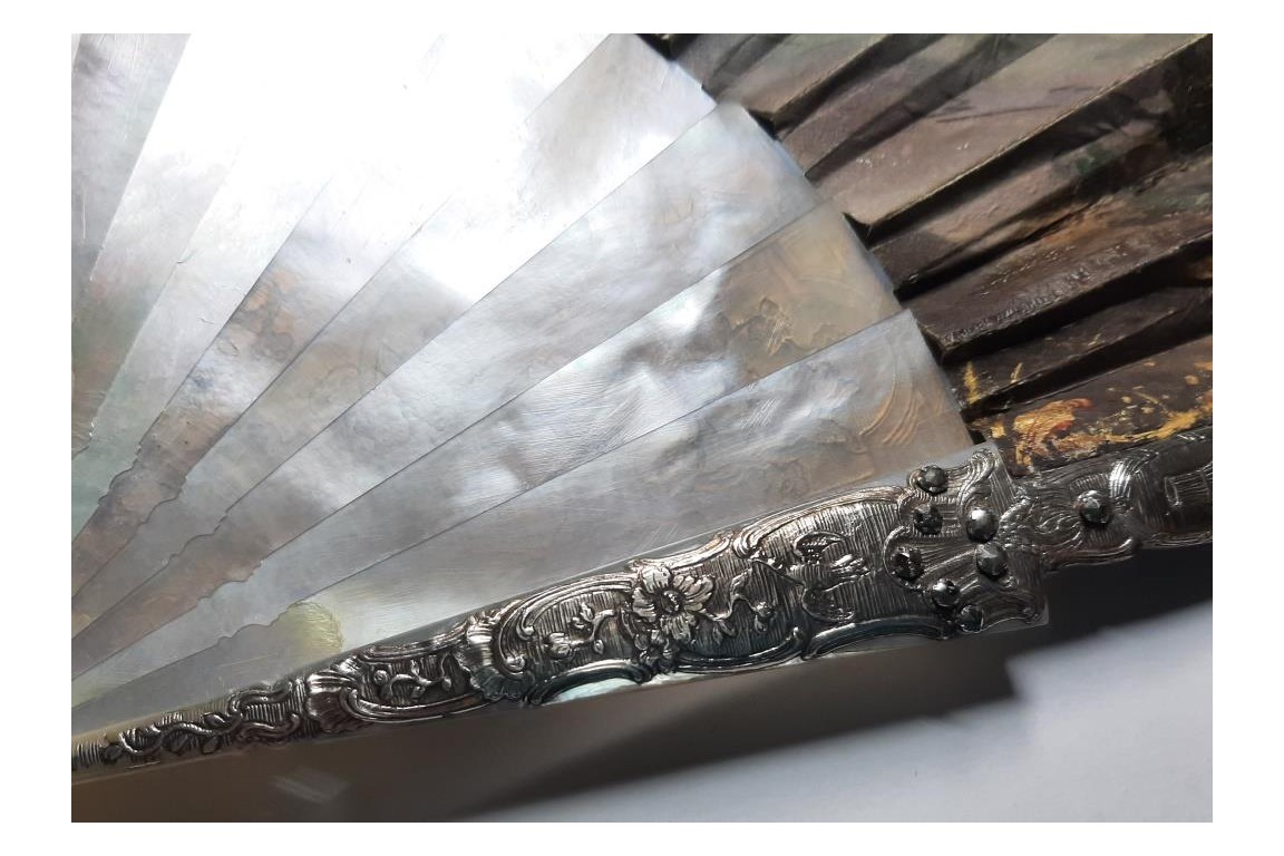 L'amour naissant, éventail d'époque Louis XV