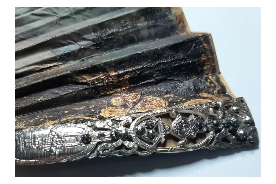 L'amour naissant, éventail d'époque Louis XV