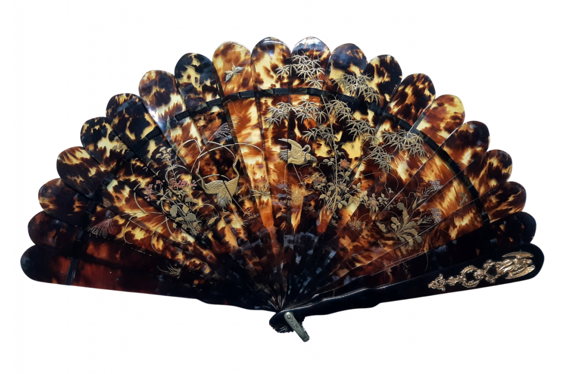 Japanese cranes, 1th century fan