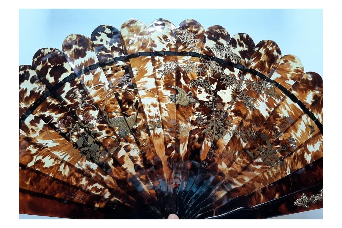 Japanese cranes, 1th century fan