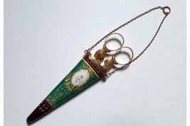 Scissors and its case, early 19th century
