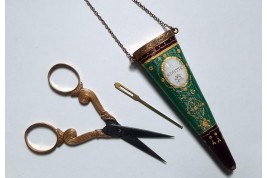 Scissors and its case, early 19th century