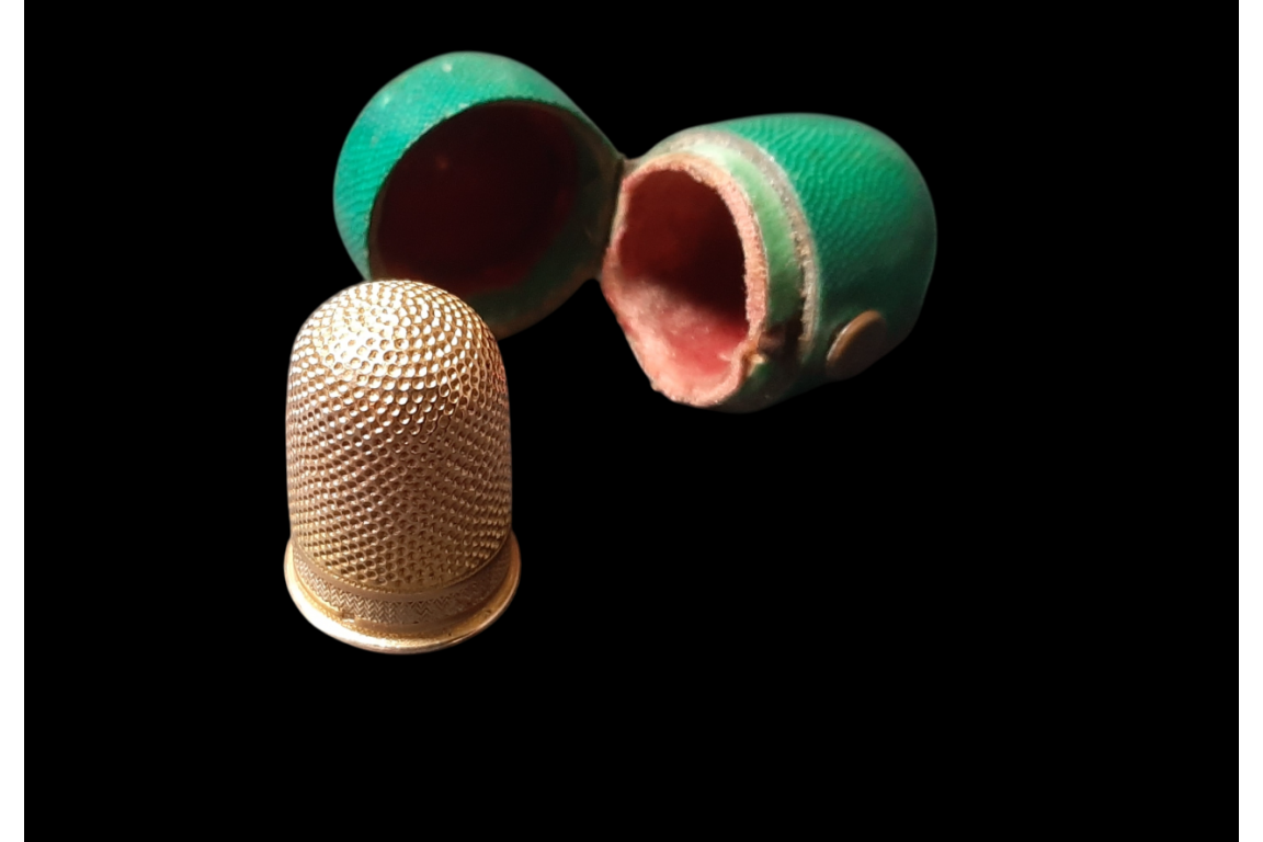 Thimble and its case, 18-19th century