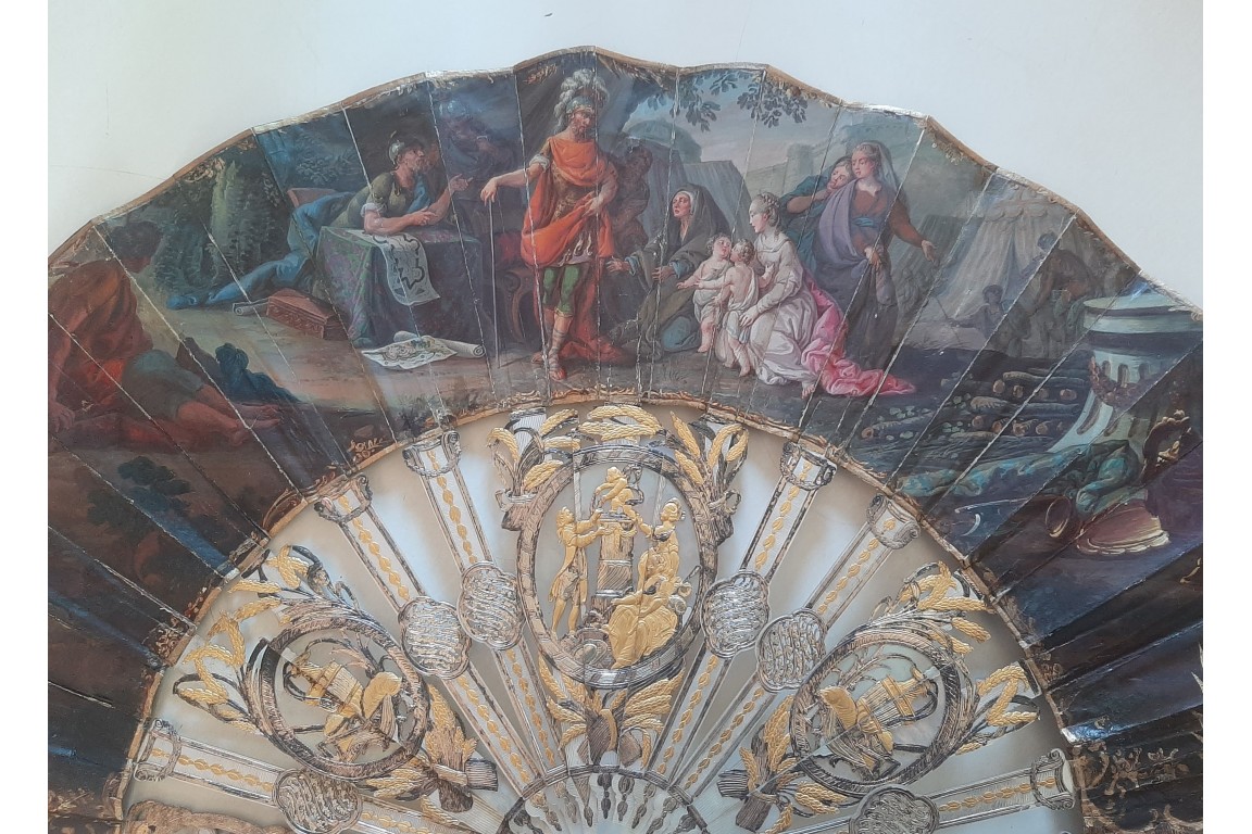 La famille de Darius face à Alexandre, éventail vers 1760