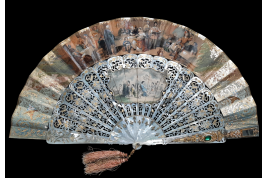 The Tavern and Coronation of Isabella the Catholic, fan circa 1860