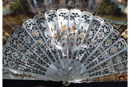 The Tavern and Coronation of Isabella the Catholic, fan circa 1860