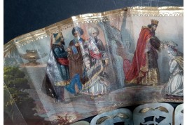 The Tavern and Coronation of Isabella the Catholic, fan circa 1860