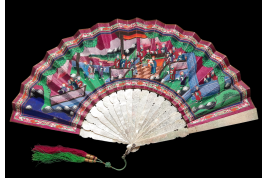 Pink and blue from China, 19th century fan
