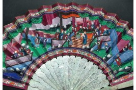 Pink and blue from China, 19th century fan