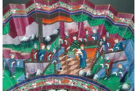 Pink and blue from China, 19th century fan