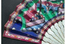 Pink and blue from China, 19th century fan