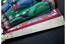 Pink and blue from China, 19th century fan