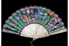 Pink and blue from China, 19th century fan
