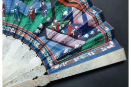 Pink and blue from China, 19th century fan