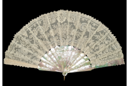 Flowered mother-of-pearl fan, late 19th century fan