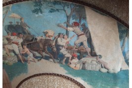 La pastèque italienne, feuille d'éventail XIXème siècle