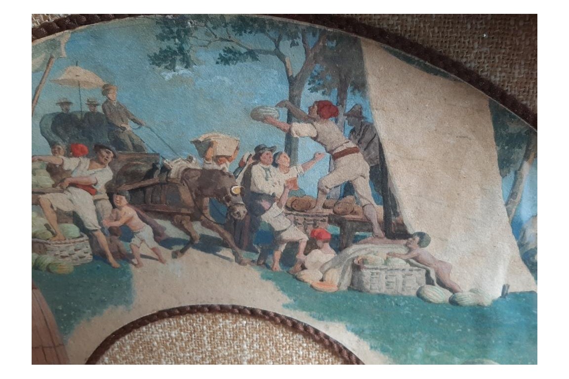 La pastèque italienne, feuille d'éventail XIXème siècle