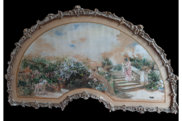 De retour du jardin, feuille d'éventail Belle Époque