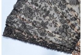Fleurs de Chantilly, éventail fin XIXème siècle