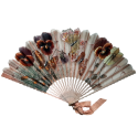 Pansies and butterflies, fan circa 1890
