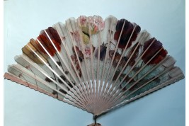 Pansies and butterflies, fan circa 1890