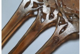 Des fleurs dans les cheveux, peigne de Georges Pierre, Art Nouveau
