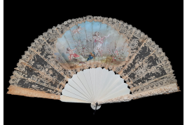 L’amour, les roses et les serpents, éventail vers 1860-70