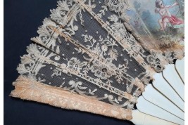 L’amour, les roses et les serpents, éventail vers 1860-70