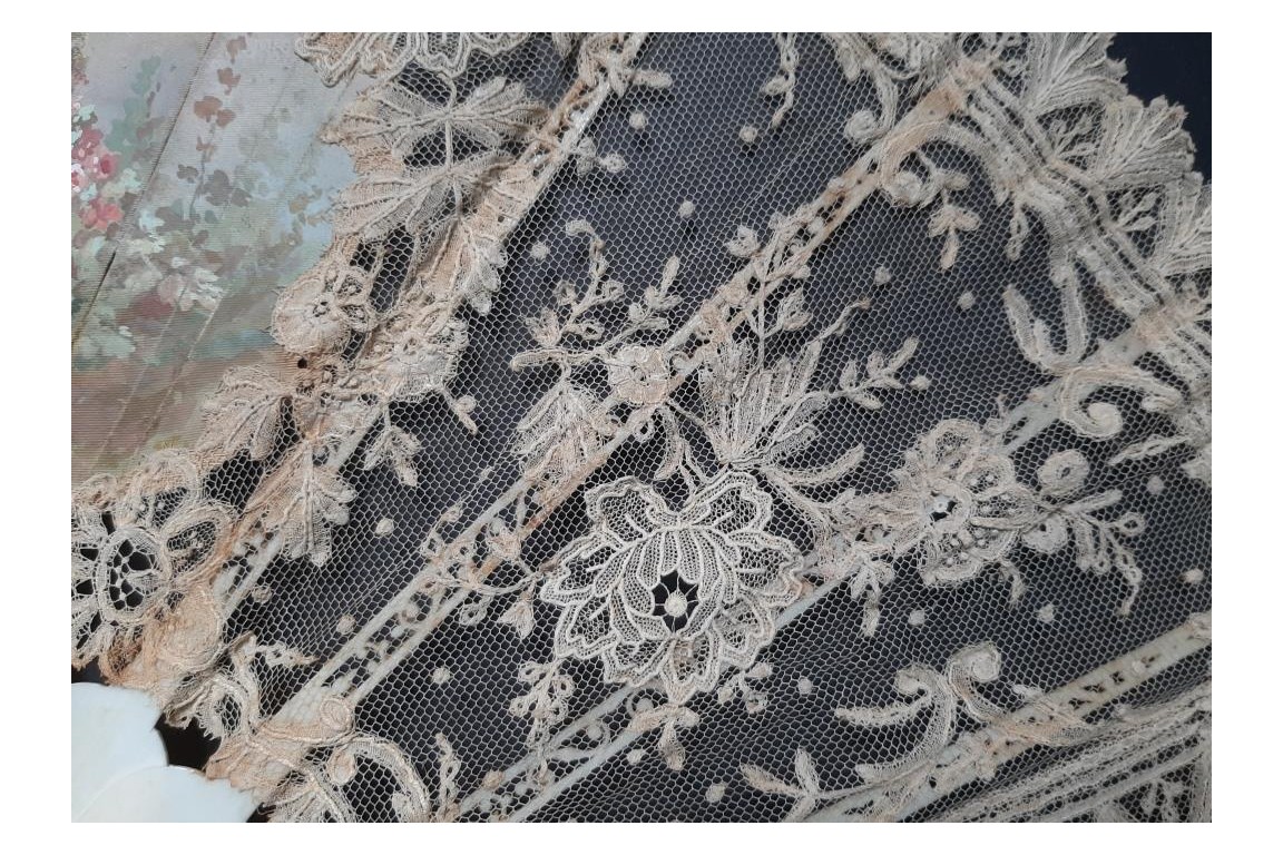 L’amour, les roses et les serpents, éventail vers 1860-70