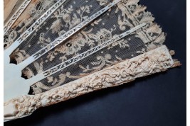 L’amour, les roses et les serpents, éventail vers 1860-70