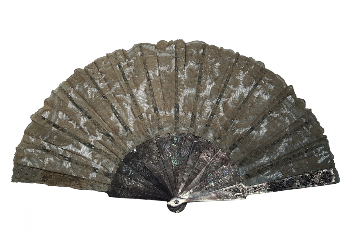 Flowers and gardening, fan circa 1880-1890